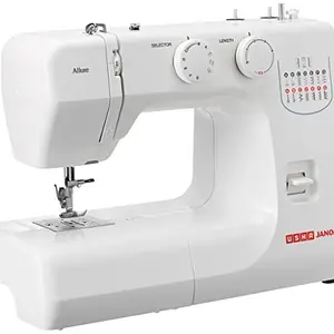 Usha Allure Janome 60-Watt Sewing Machine (White/Blue)