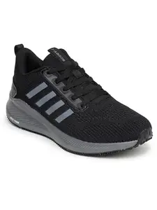 ABROS Mens ASSG1306 Racer Sports Shoes Black/D.Grey 6 UK