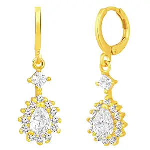 Peora Gold Plated Cubic Zirconia Studded Hoop & Drop Earrings Fashion Stylish Jewellery Gift for Women & Girls