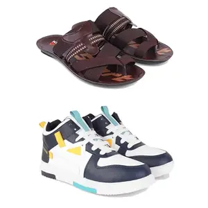 DRACKFOOT Men's Stylish Casual Shoes | Comfortable & Trendy Daily WearPremium Casual Shoes for MenGR-SPO-(2-Combo)-3127-1074-8 Multicolor