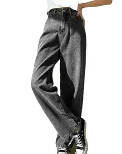Shyam Enterprises Women Trendy Grey Wide Leg Denim Jeans Comfortable Daily Bottom and Design