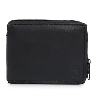 CIMONI® Premium Genuine Leather Wallet for Men Travel Casual Wallet with RFID Blocking 12 Card Sots Zip Wallet with Multi Cards Slots (Color - Black)