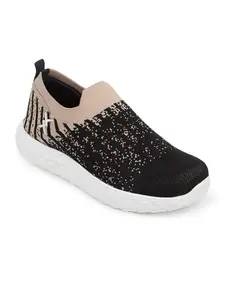 Carlton London Women Black/BEIGR Comfortable Slip On Snakeer with Heels, for for Casual, Walking & Daily Use (41)