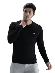 CROCODILE Men Solid Sport Fit T Shirt | Round Neck | Long Sleeve | Regular Length | Basic Casual Pull On Topwear