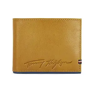 Tommy Hilfiger Tan & Blue Leather Men's Wallet (8903496159646)