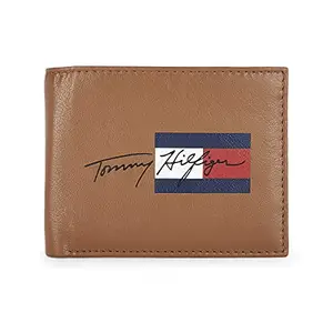 Tommy Hilfiger Tan & Brown Leather Men's Wallet (8903496159912)