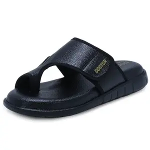 Doctor Extra Soft Care Orthopedic Diabetic Comfortable Dr Sole Footwear Daily Use Casual Home Wear Stylish Latest Black Cushioned One Toe Ring Thump Chappal-Sandals-Slippers for Men's-Gents-Boy's L-5-Black-6