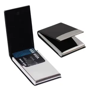Trident Stainless Steel Debit Credit ATM Business Card Holder(Black)- Men Women - Secure Card Holder for Debit and Credit Cards