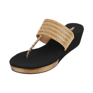 Metro Women Antique Gold Synthetic Sandals - EU/40 UK/7-35-191