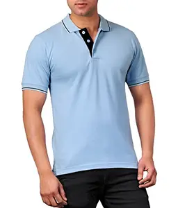 Scott International Men's Organic Cotton Polo T-Shirt Ice Blue