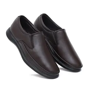 SHUAN Synthetic Leather Formal Shoes for Men (Brown, 7)