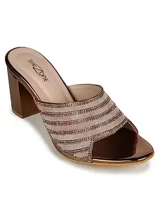 Shezone Shezon Women's Bronze Color Heels (C-101_Copper_41)