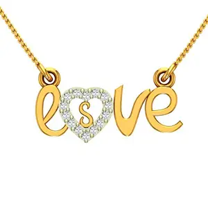 Kanak Jewels Love Letter S Gold Valentine Latest American Diamond for Women Girls Girlfriend Men Boys Couples Lovers Design alphabet Cubic Zirconia Brass Chain Pendant Gold-plated Brass Pendant