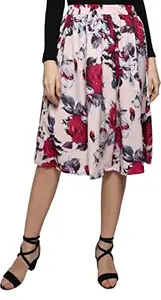 MAIYYA Collection Floral Print Mid Calf Length Women Panel Polyester Skirt COPY-IBPNL-04-A (M) Multicolour