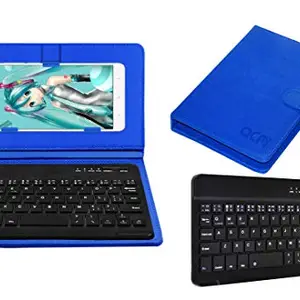 ACM Acm Bluetooth Keyboard Case Compatible with Xiaomi Redmi Note 4X Mobile Flip Cover Stand Study Gaming Blue
