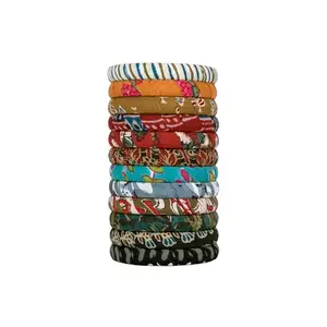 TaashaCraft Meraki Cotton Thread Bangles Set, Handmade Cotton Dori Bangle Set for Women & Girls Size 2.6 Set of (12 Bangles)