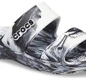 crocs Men Classic Sandal (White and Black Color) UK Size-4 / M5