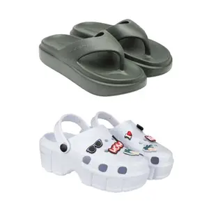 ZENWEAR Extra Soft Classic Casual wear with Ultra Soft Flexibility Technology Heels for Women's/Girl's(6111+2013) Multicolor