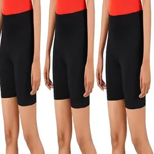 Men Regular Solid Cotton Short (A6_0_Pkt_Tights_Shorts_PO3_BK_XS_bz)