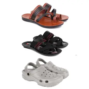 DRACKFOOT Men's Sandals | Lightweight Wear| Stylish & Easy to Wear For Men's GR-SAN-(3-COMBO)-3151-3128-3124-8