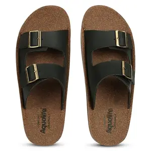 Aqualite Men's Classic Cushion Sliders/Slippers with Adjustable Buckle Strap for Adult Comfortable & LightWeight |Stylish & Anti-Skid| Waterproof & Everyday Slipper