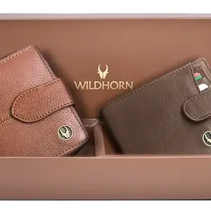 WildHorn® Leather Wallet for Men & Women | Wallet Combo for Men | Genuine Leather Purse | Premium Gift Box Edition | Gift Box for Birthday, Anniversary