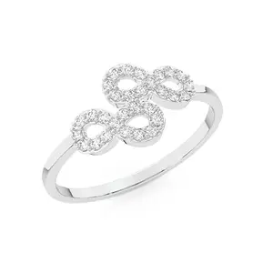 Clara 925 Sterling Silver Infinity Ring | Rhodium Plated, Swiss Zirconia | Gift for Women and Girls