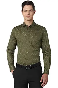 Peter England Men's Slim Shirt (PESFOSLPI68490_Brown 42)