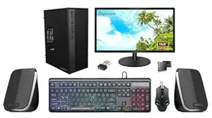 All-in-One Desktop Computer Set, i7 2nd Gen, 16GB RAM, 256GB SSD, 19" HD LED Monitor, RGB Keyboard & Mouse, WiFi, Windows 11 Pro, MS Office, Speaker (16-256GB)