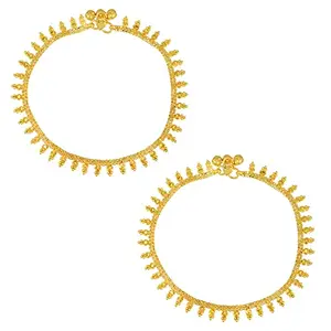 Memoir Brass 1 Micron Real Goldplated Traditional Jewellery Anklet Fashion Jewellery Women Brass Anklet(AKSV1123-N)