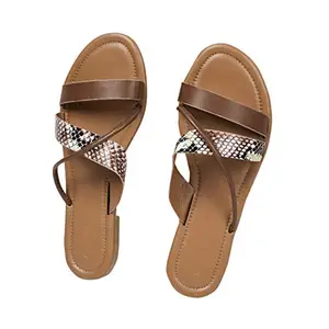 Max Women Brown Fashion Slippers-4 UK (37 EU) (6545294)