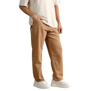 WROGN Men's 100% Cotton Jeans | Solid | Loose Fit