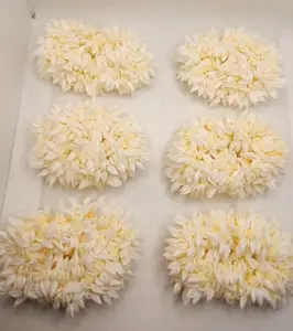 Yasmeens Mogra Gajra Scented Hair Accessories 6pcs Artificial Gajra Scrunchies Flowers approprieate for Bun, Juda, Bracelet, and Ponytail (6pcs Scented White)