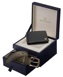 WildHorn Multicolored Leather Men's Wallet & Belt Combo Set (GIFTBOX 152)