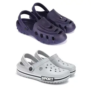 Men's Sandals Clogs | Lightweight Wear| Stylish & Easy to Wear For Men's PCV-SAN-(2-COMBO)-3136-3016-9