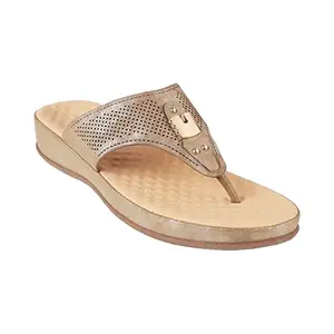 Mochi Womens Synthetic Antic Gold Slip Ons (Size (7 UK (40 EU))