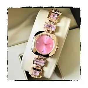 styledose Luxury Round Dial in Square case with Ston Studded brecelet Strap Quartz Analogue Wrist Watches for Women's & Girls&Miss&Ladies