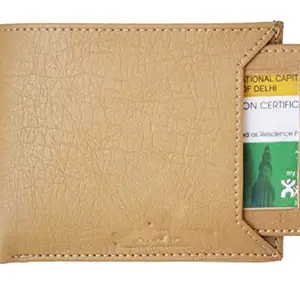 pocket bazar Men's Wallet || Multi Color || Artificial || Leather Wallet || Multi Card Slots || 8 Card Slots (Beige-02)