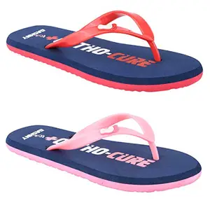 Dashny Multicolor (254-255) Pack of 2 Stylish comfortable indoor/outdoor slippers & flip flops for women