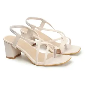 iconics Women Sandal,Cream,UK-5
