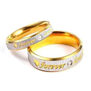 Love You Forever Engraved Promise Ring for Couples Men Women Silver Copper Adjustable