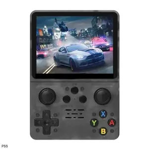 PSS R35S Retro Video Game Console 64GB Mini Handheld Gameboy Built in 8000+ Classic Games + PSP Games 3.5-inch IPS Screen Dual 3D Joystick - Transparent Black