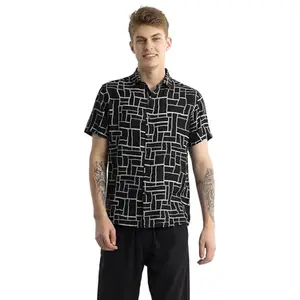 Snitch Edda Black Abstract Shirt
