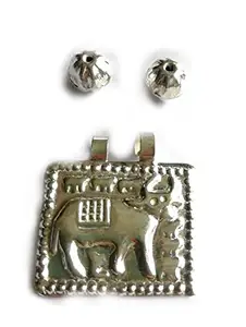 shree jewellers Pure Silver Sahu Bachde, Ahoi Ashtami Ahoi Mata Pendant [Locket] 1pcs & 2 pcs Moti [Beads]