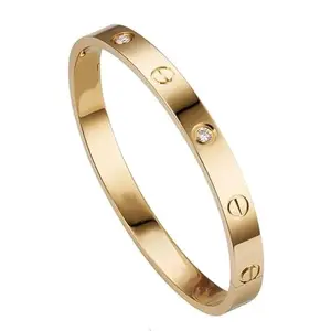 Gold Plated Stainless Steel Openable Anti Tarnish Bracelet Kada For Women And Girls