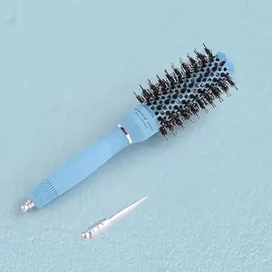 Kuber Industries Hair Brush | Bristles Brush | Hair Brush with Paddle | Sharp Hair Brush for Woman | Suitable For All Hair Types | Curling Round Brush | TGX5232 | Ice Blue