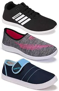 Axter Multicolor Women's Casual Sports Running Shoes 5 UK (Set of 3 Pair) (3)-5042-5046-5047