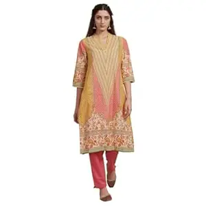 BIBA Women Cotton Printed Straight Kurta