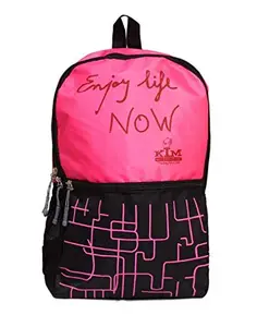 Kim Bag House Multipurpose Smart Casual Bagpack/Laptop Bag School Bag for Girls and Boys(Black,Pink)