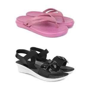 Women's Comfortable Sandal,Casual Lightweight Sandal for Everyday Wear | (COMBO-2)-1978-1969-6-EURO-37